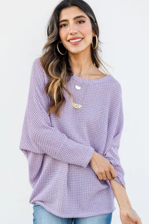 Looking For You Lavender Purple Waffle Top