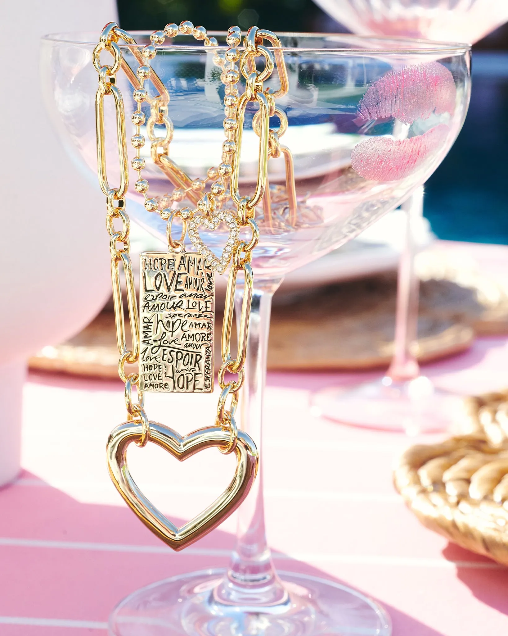 Love Engraved Charm Necklace