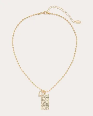 Love Engraved Charm Necklace