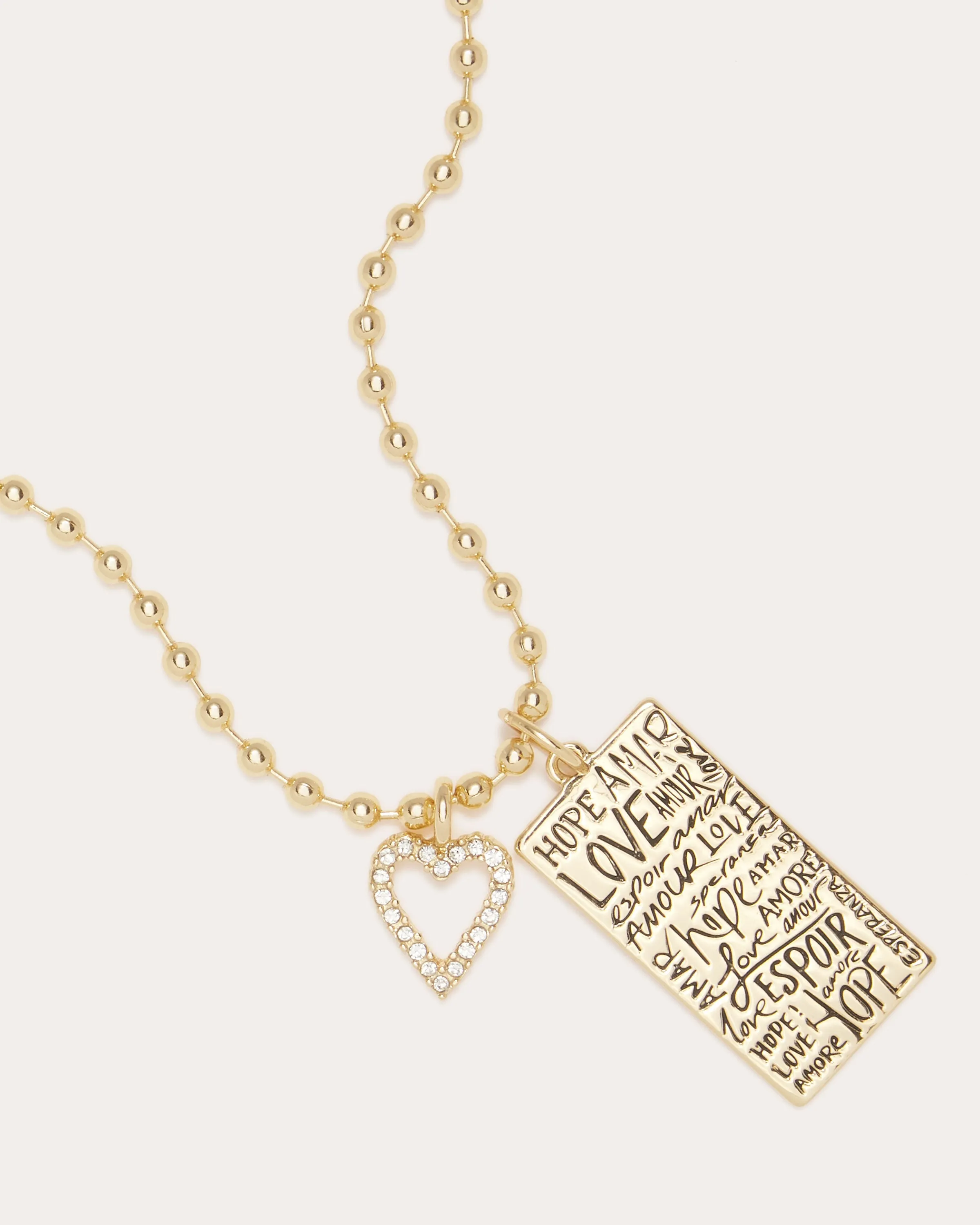 Love Engraved Charm Necklace