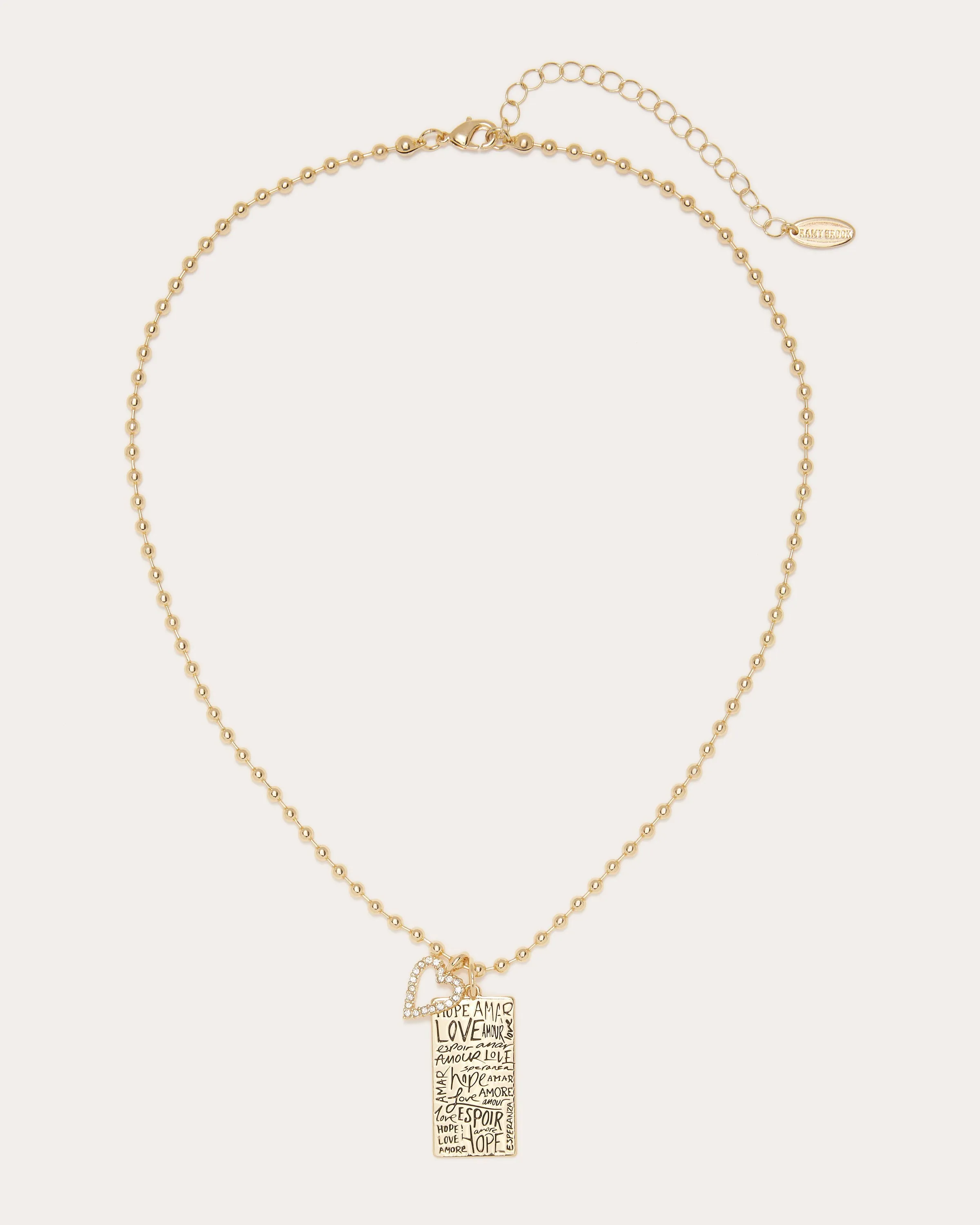Love Engraved Charm Necklace