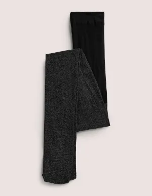 Lurex Sparkle Tights-Black/ Silver
