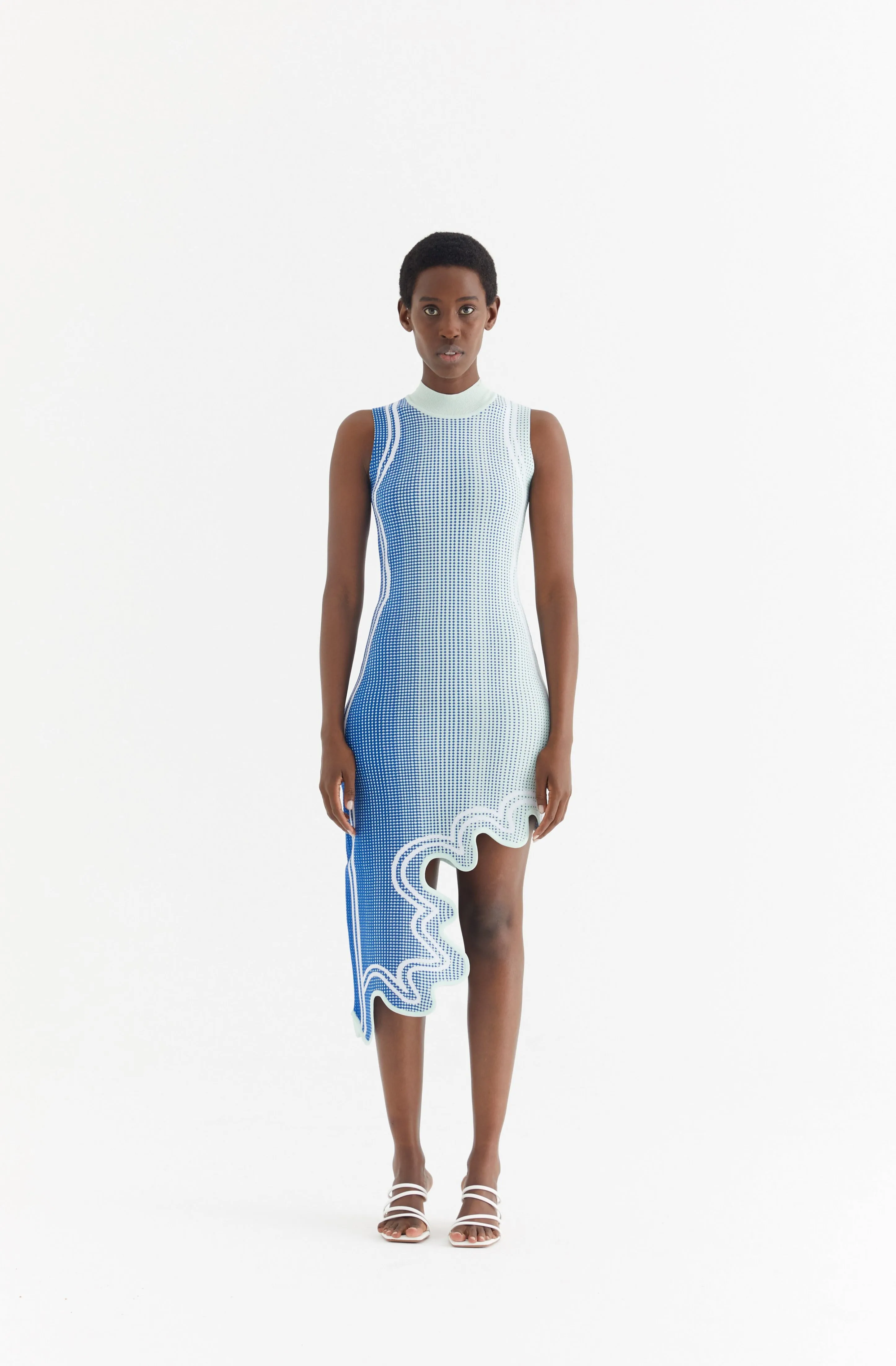 LYDIA SUSTAINABLY SOURCED WAVY ASYMMETRIC DRESS