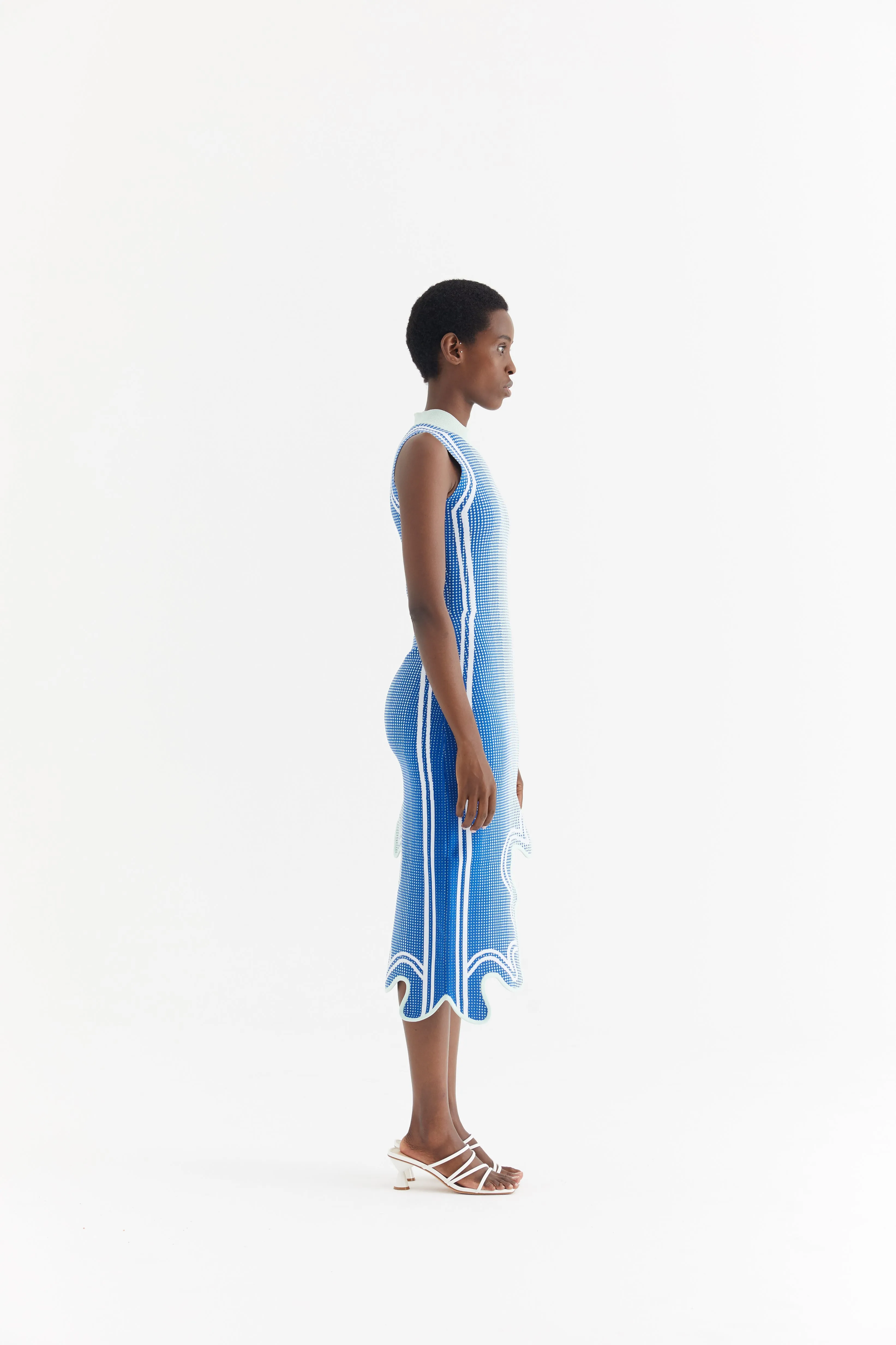 LYDIA SUSTAINABLY SOURCED WAVY ASYMMETRIC DRESS