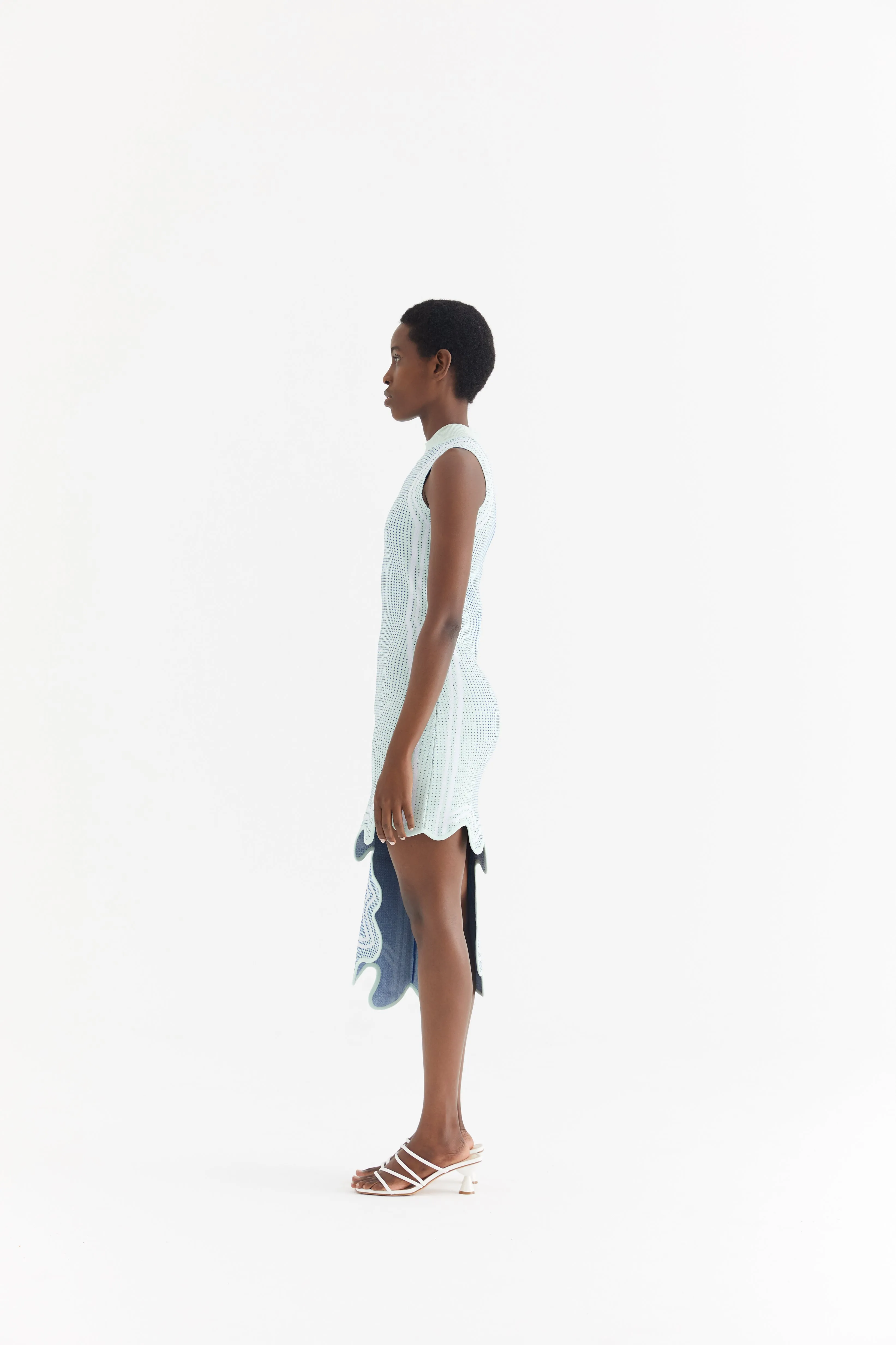 LYDIA SUSTAINABLY SOURCED WAVY ASYMMETRIC DRESS