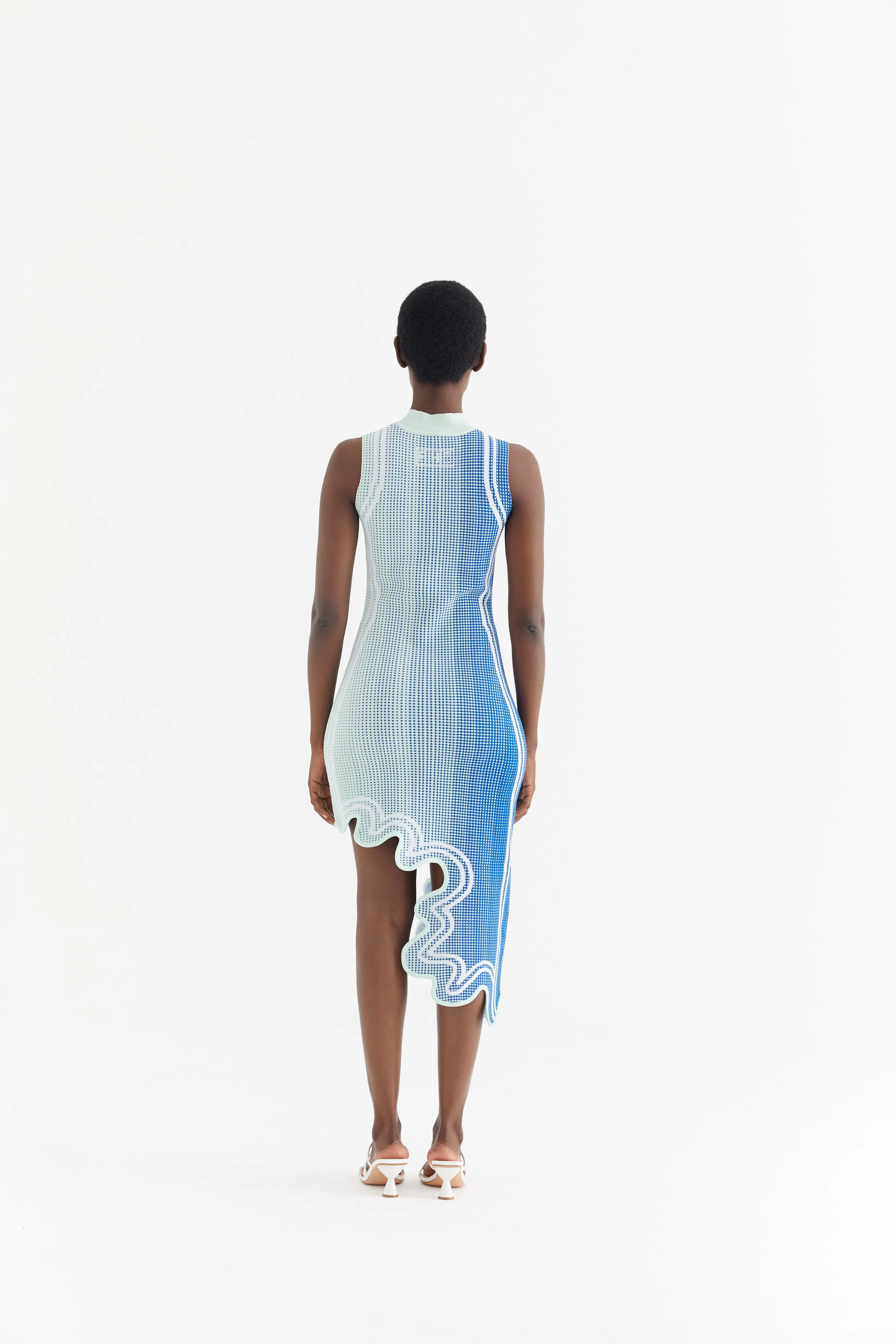LYDIA SUSTAINABLY SOURCED WAVY ASYMMETRIC DRESS