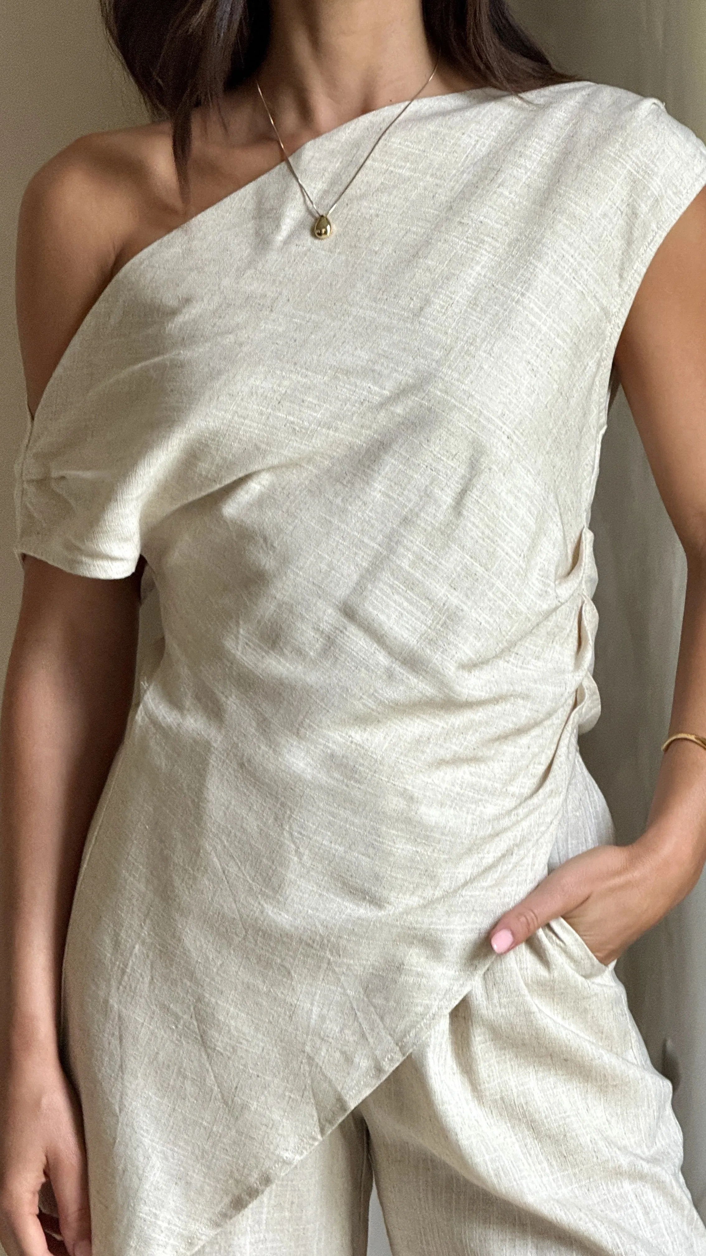 Malena Tunic Top - Beige