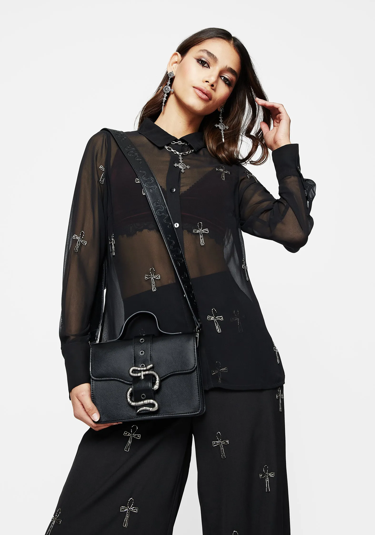 Mamba Snake Buckle Crossbody Bag