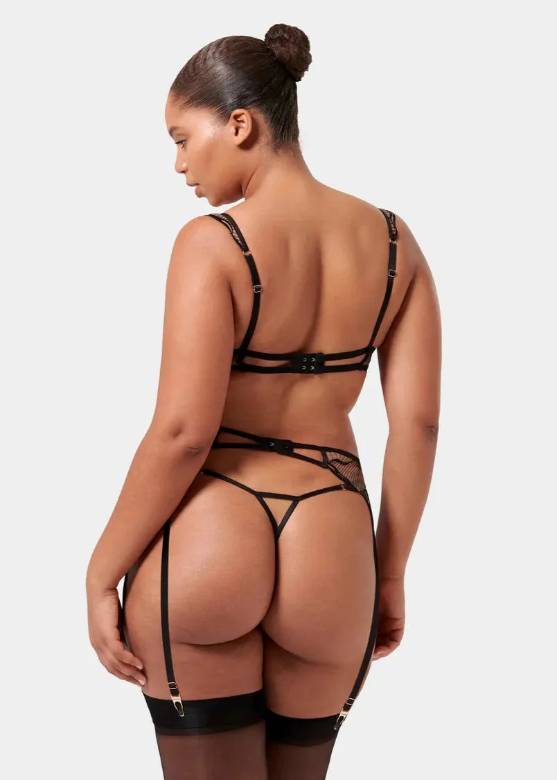 Marabel Suspender (Black/Sheer)