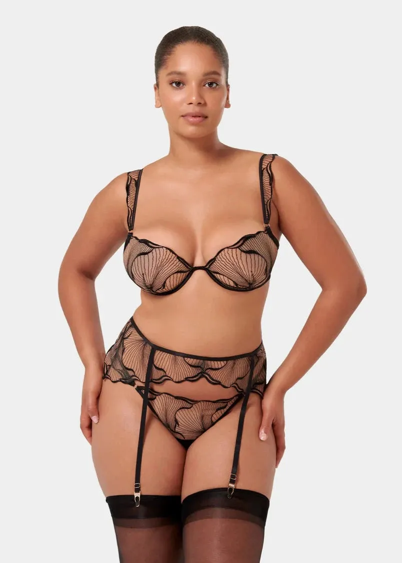 Marabel Suspender (Black/Sheer)