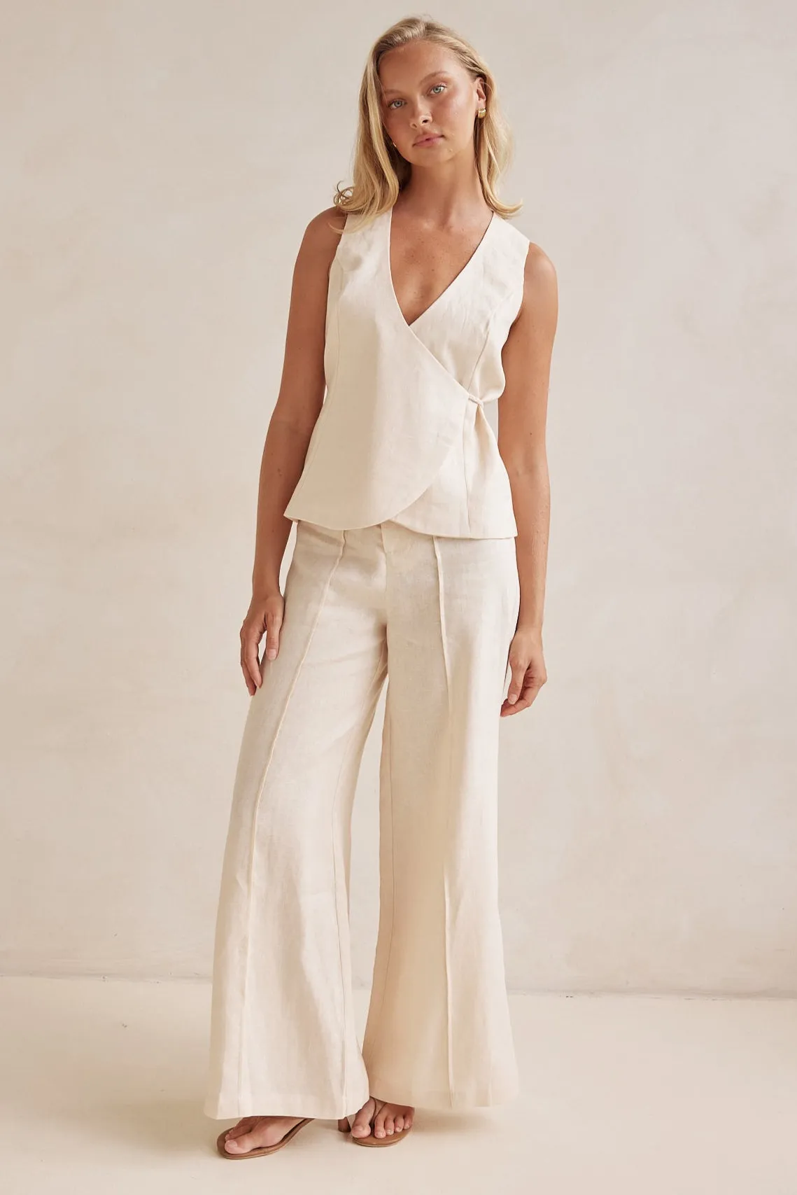 Melia Linen Pant (Cream)