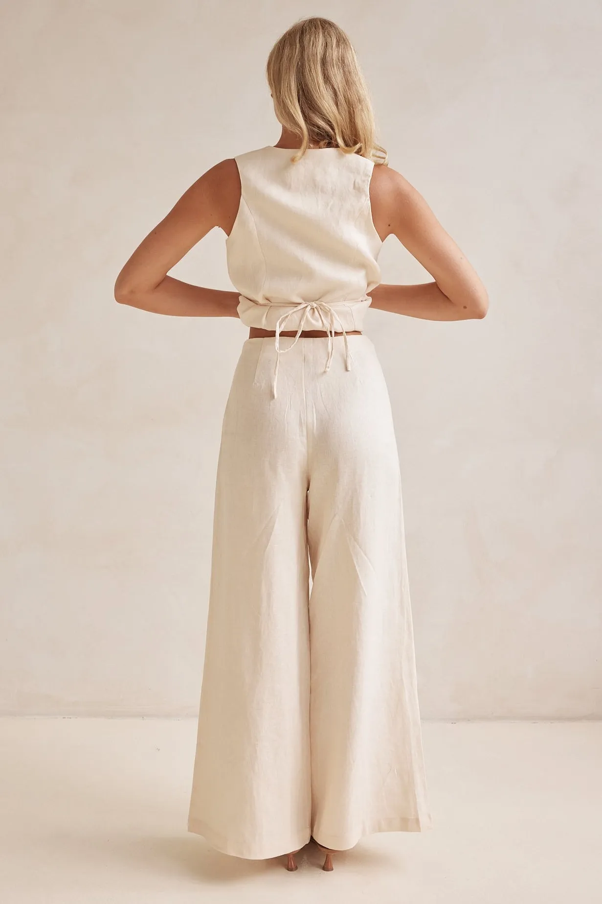 Melia Linen Pant (Cream)