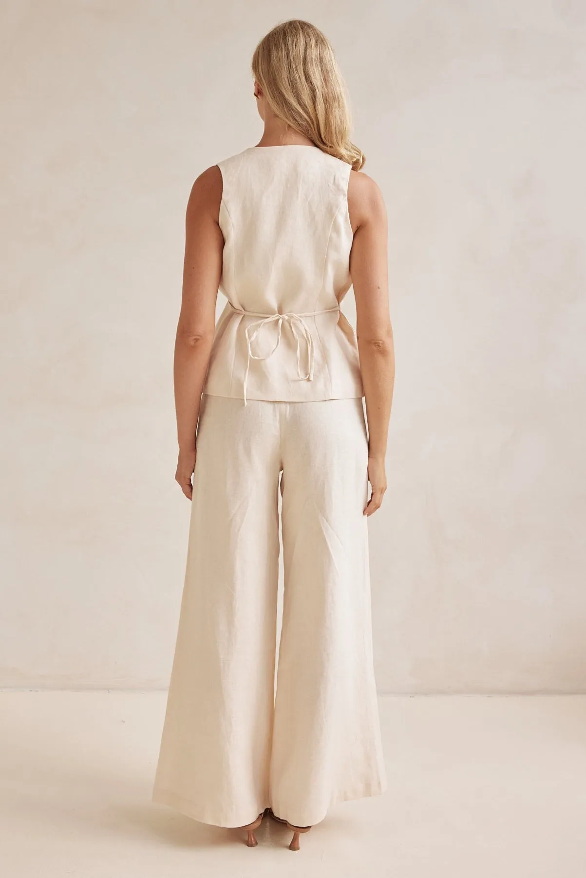 Melia Linen Pant (Cream)