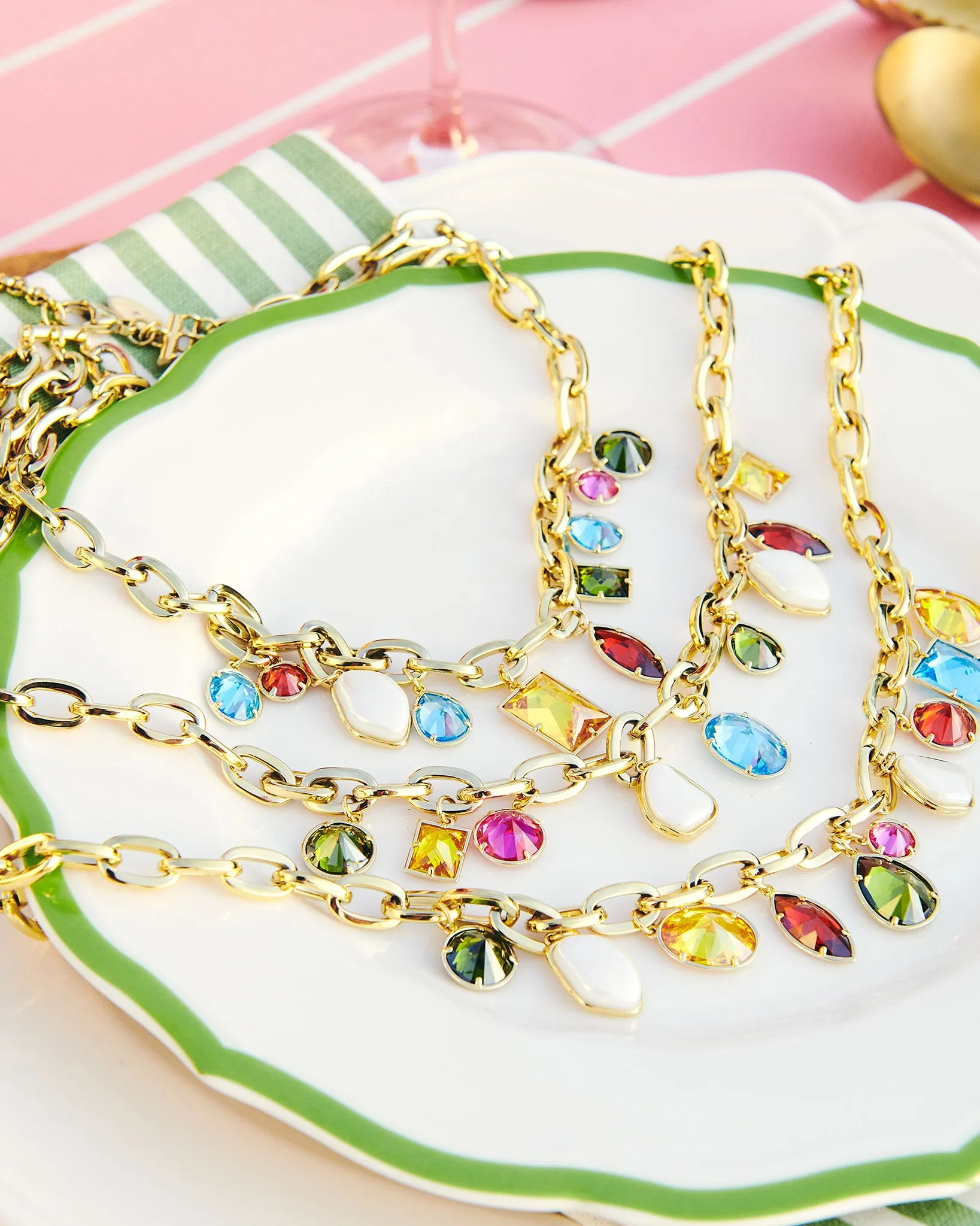 Millie Multicolor Stone Layered Chain Belt