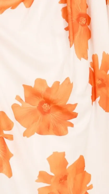 Mina Maxi Dress - White/Orange Floral