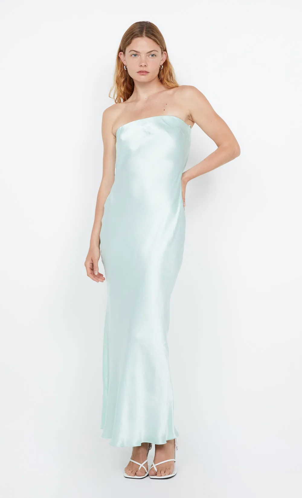 MOON DANCE STRAPLESS DRESS - MINT
