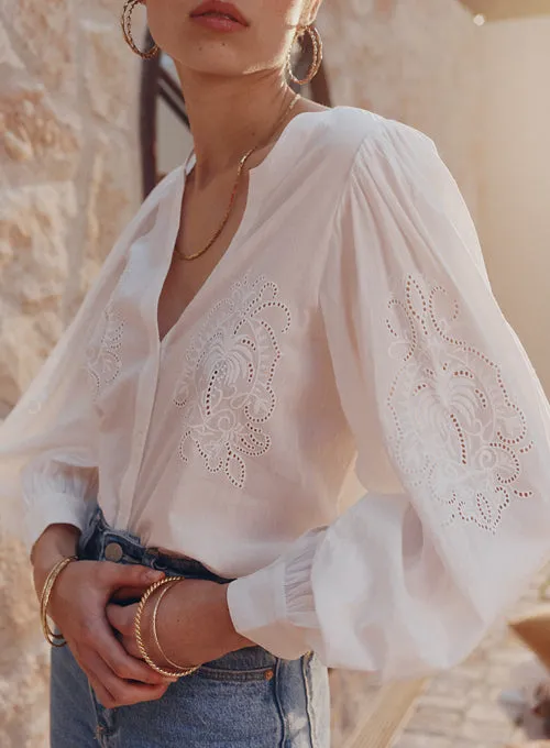 Morrocan Lace Blouse - Chalk