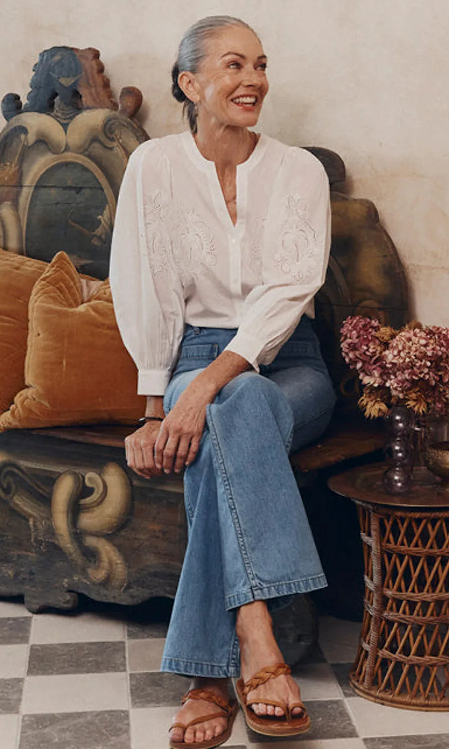 Morrocan Lace Blouse - Chalk