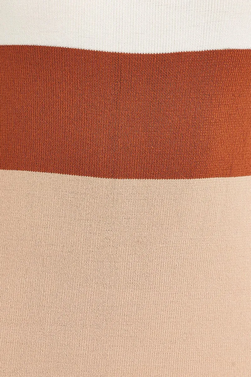 Multi Colorblock Kint Midi Dress