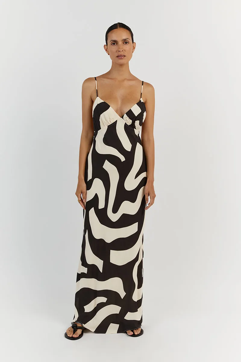 NINA CREAM BIAS CUT MIDI DRESS