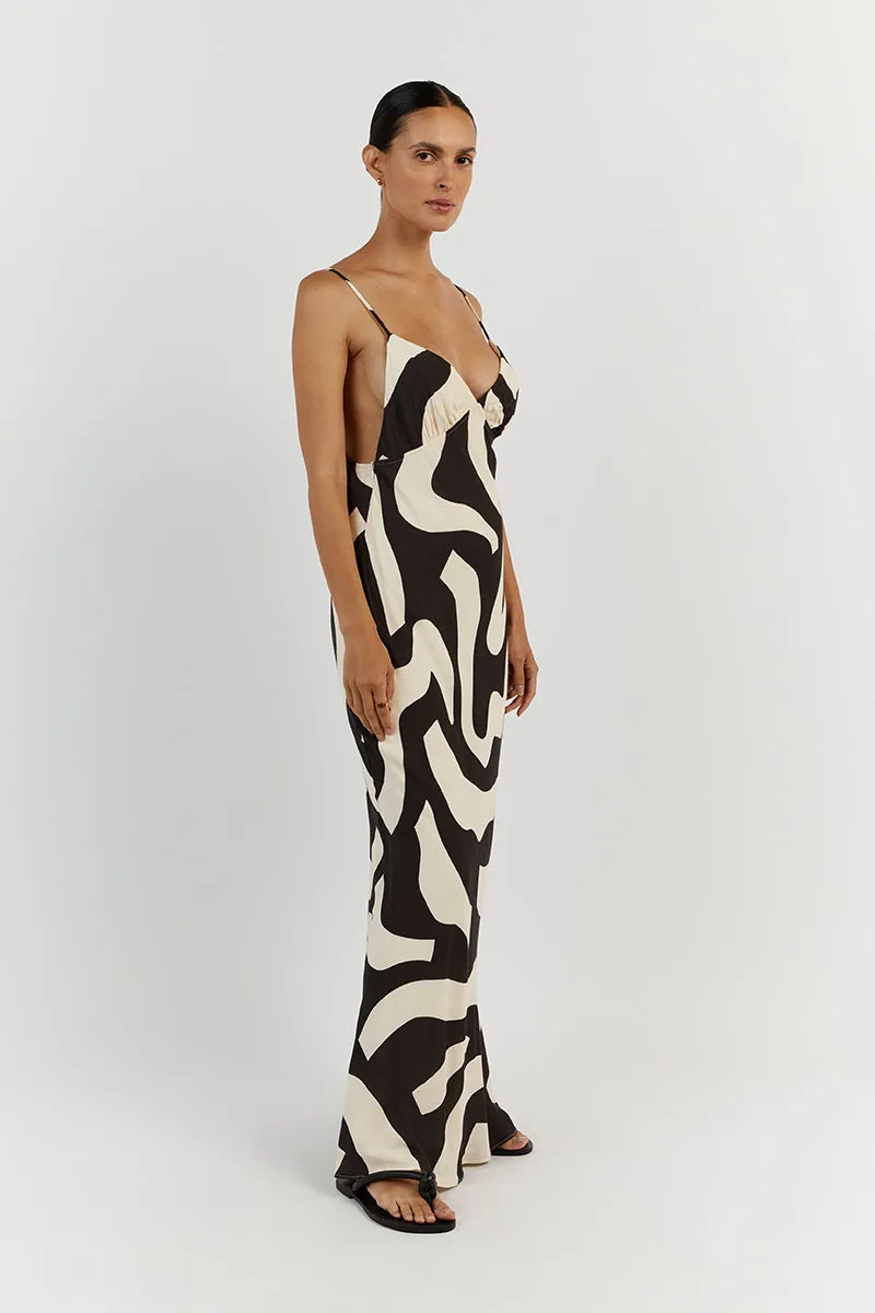 NINA CREAM BIAS CUT MIDI DRESS