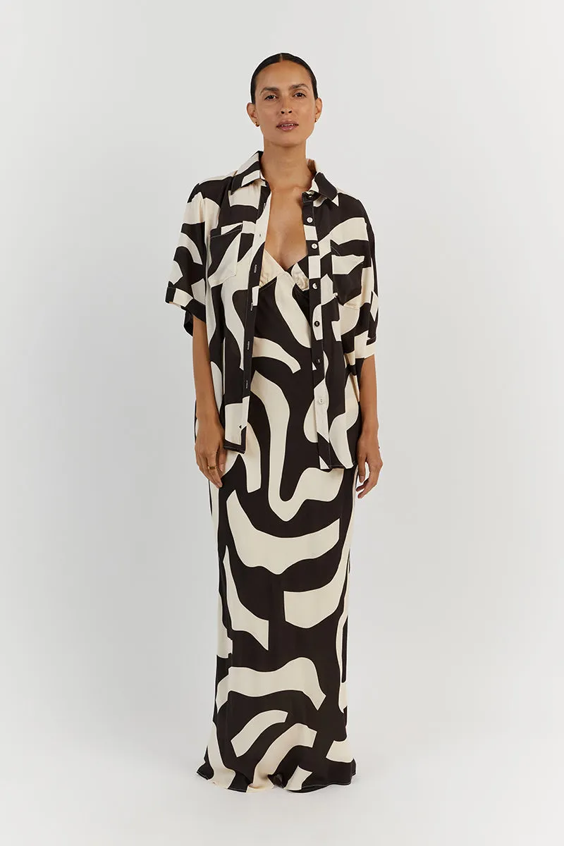 NINA CREAM BIAS CUT MIDI DRESS
