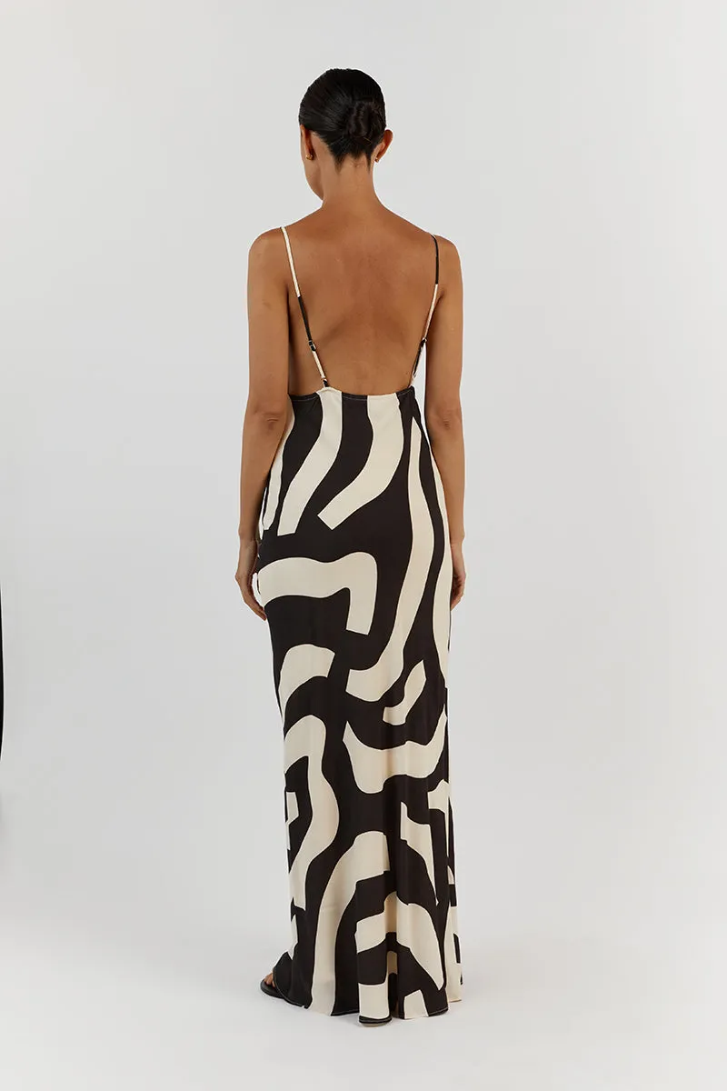 NINA CREAM BIAS CUT MIDI DRESS