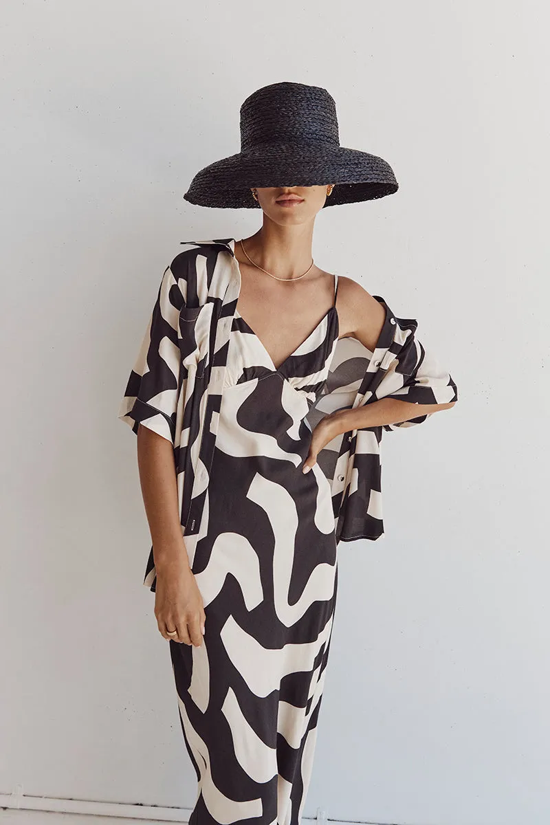 NINA CREAM BIAS CUT MIDI DRESS