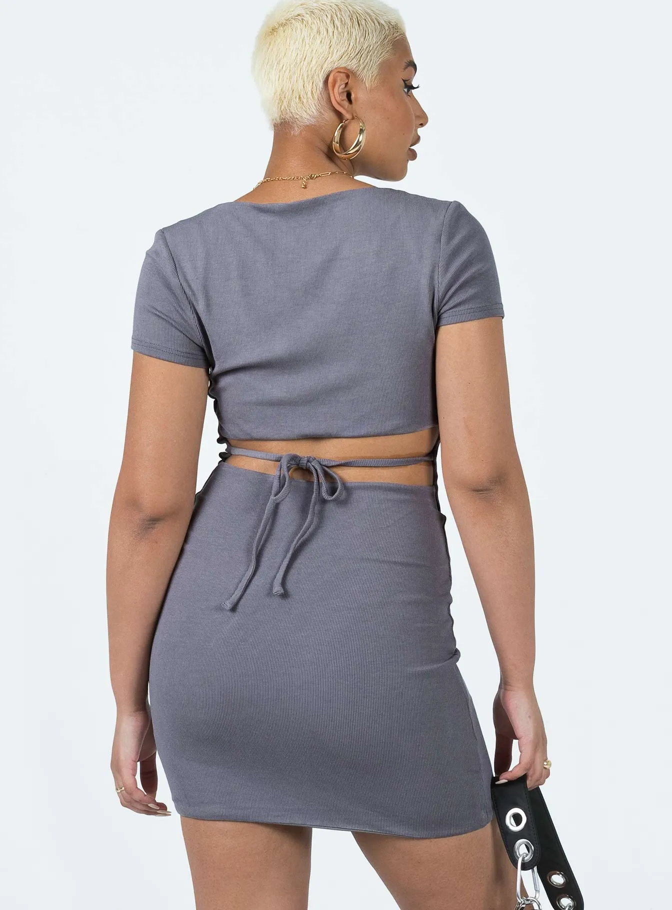 Nolan Short Sleeve Mini Dress Slate