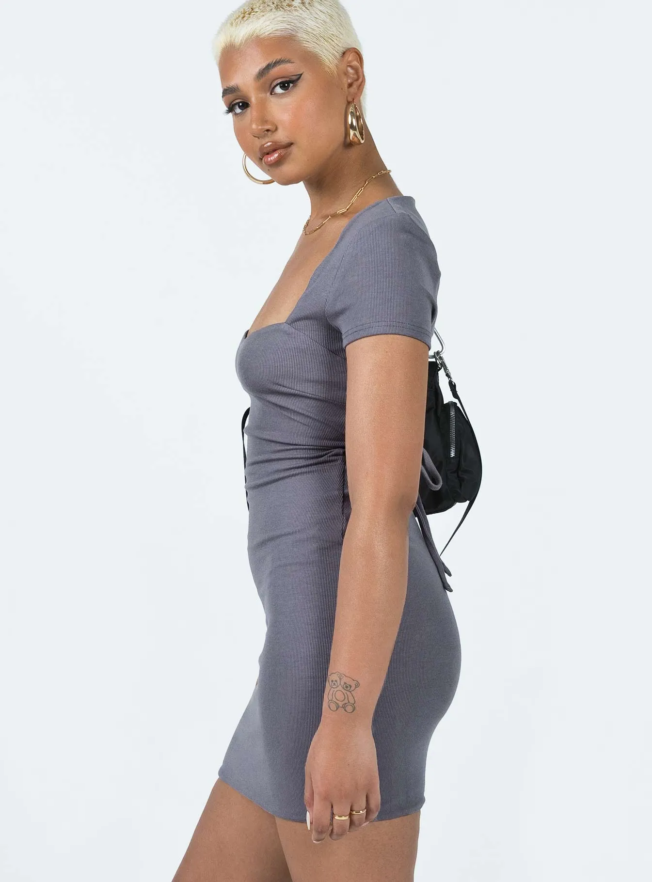 Nolan Short Sleeve Mini Dress Slate