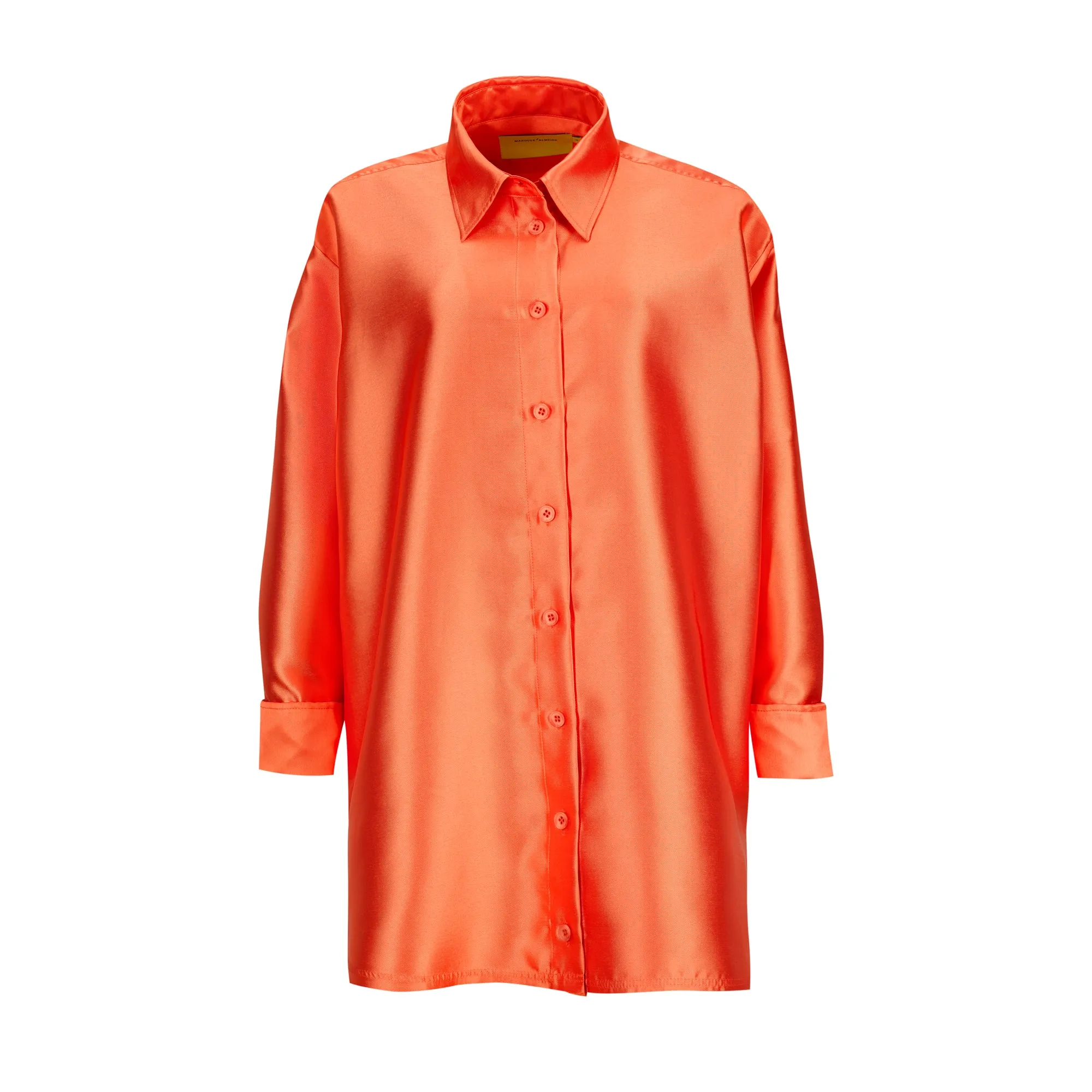 ORANGE SATIN OVERSIZED SHIRT