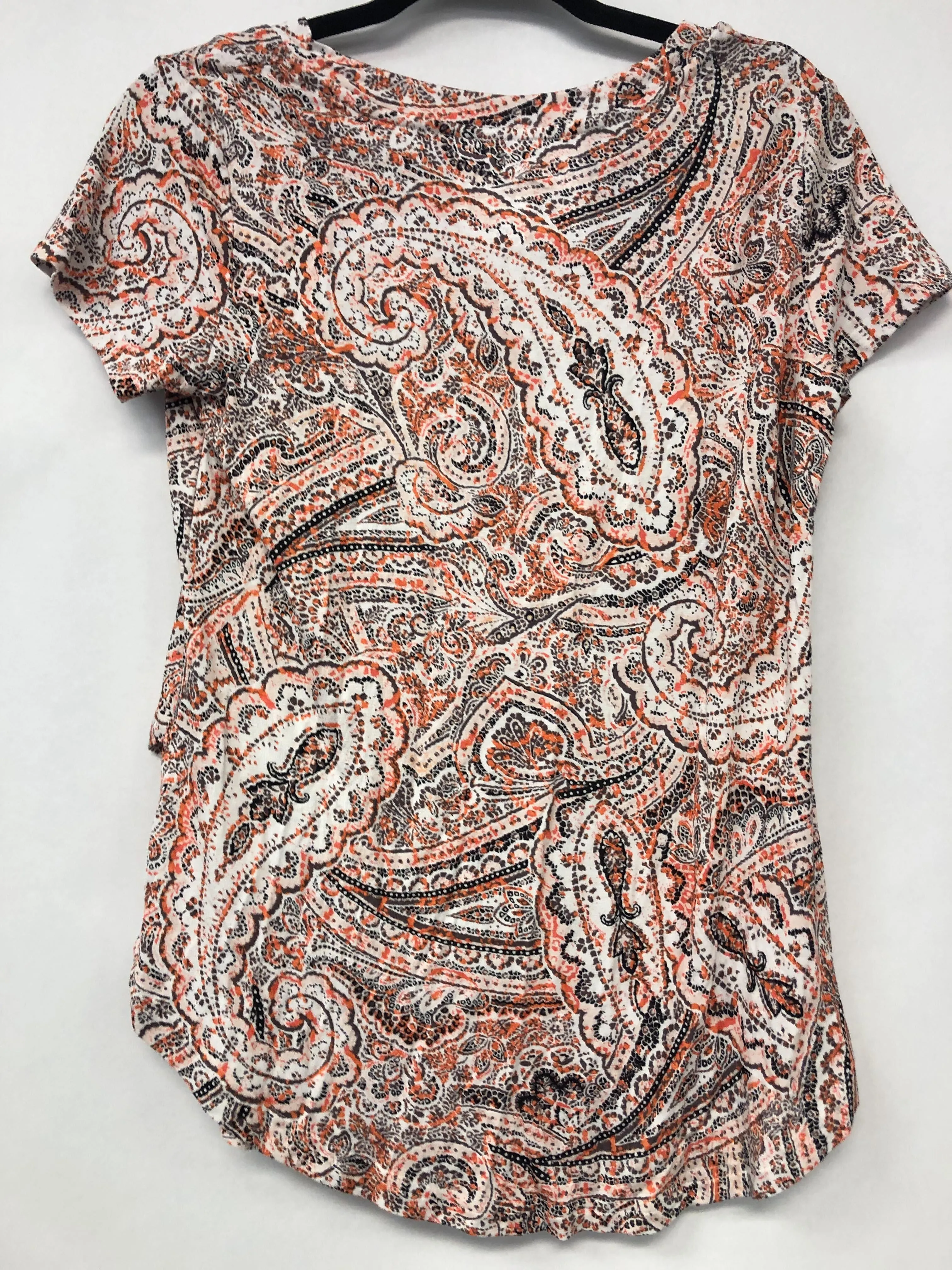 Outlet 6028 - V-Neck Boyfriend Nursing Tee - Apricot Paisley - Extra Small