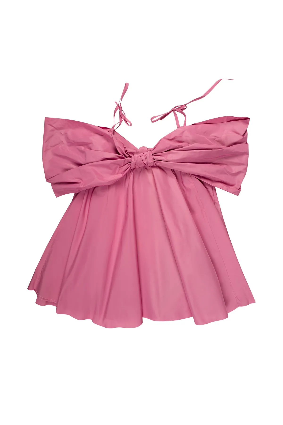 PINK BOW TAFFETA DRESS