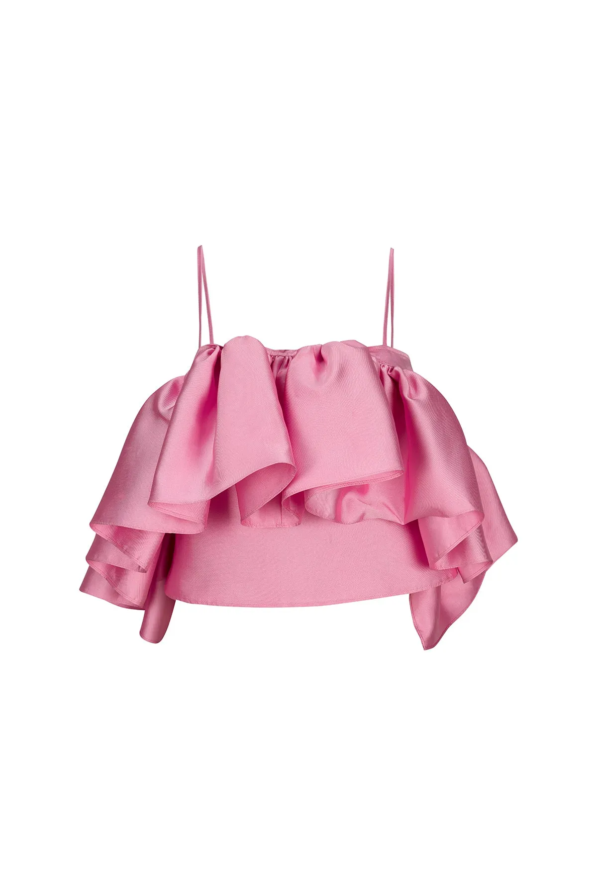 PINK FRONT FRILL TOP