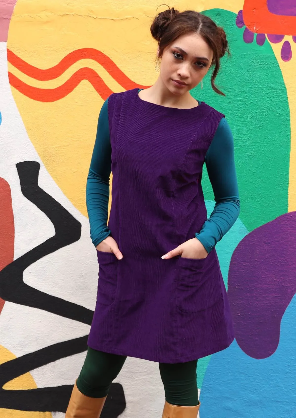 Polly Pocket Corduroy Tunic Parachute Purple