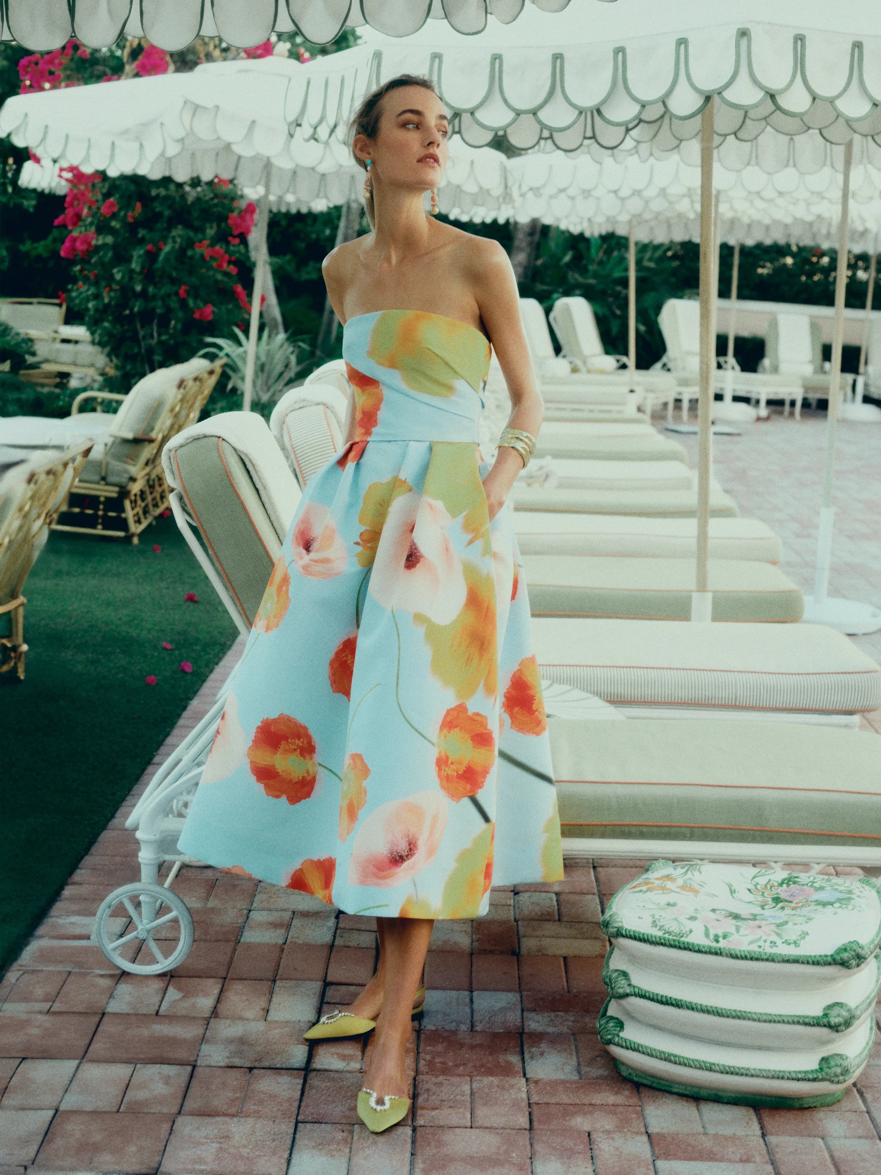 Poppy Floral Tea-Length Dress