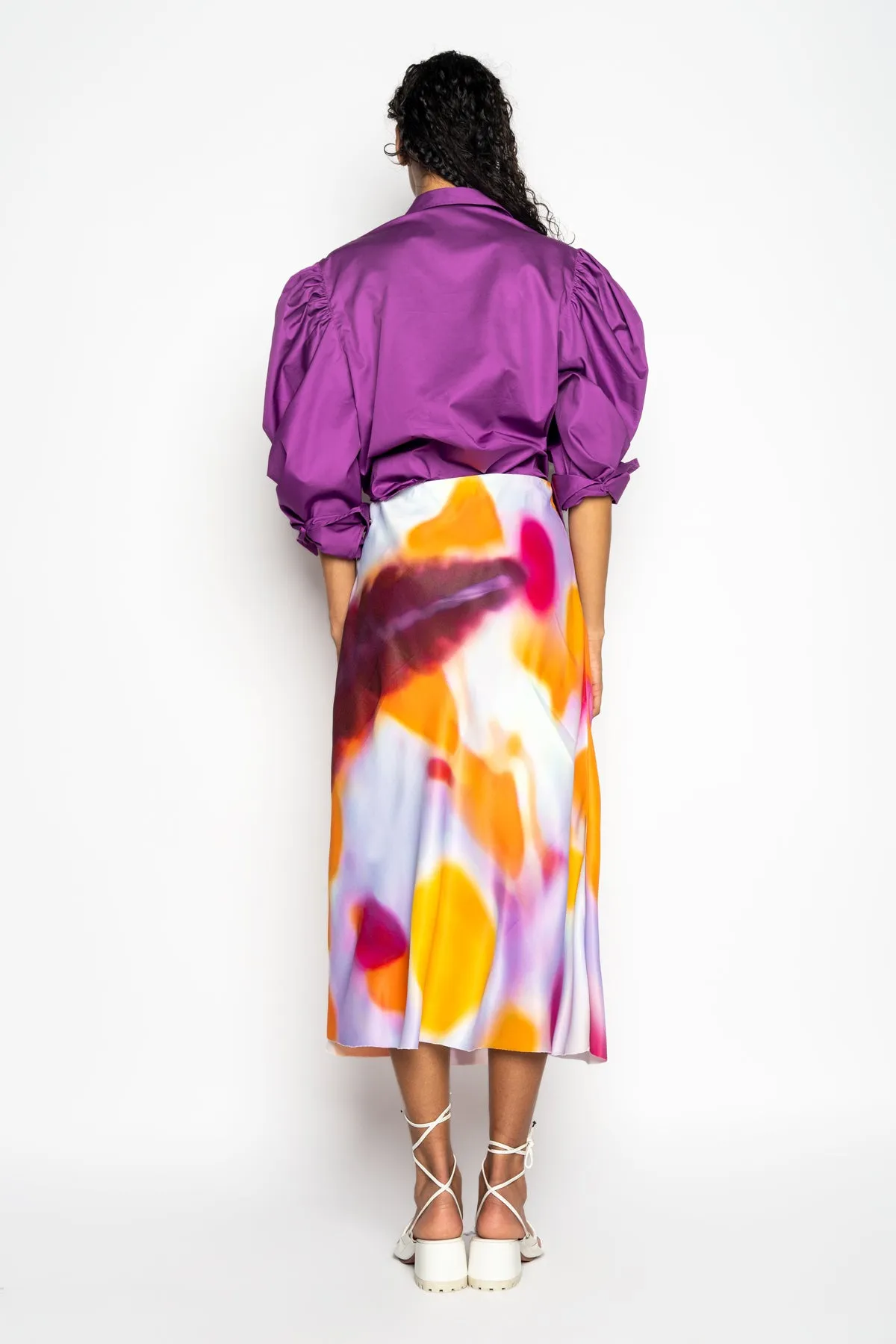 PURPLE BALLOON SLEEVE SHIRT