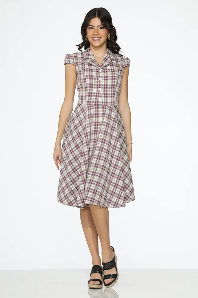Purple Plaid Swing Dress