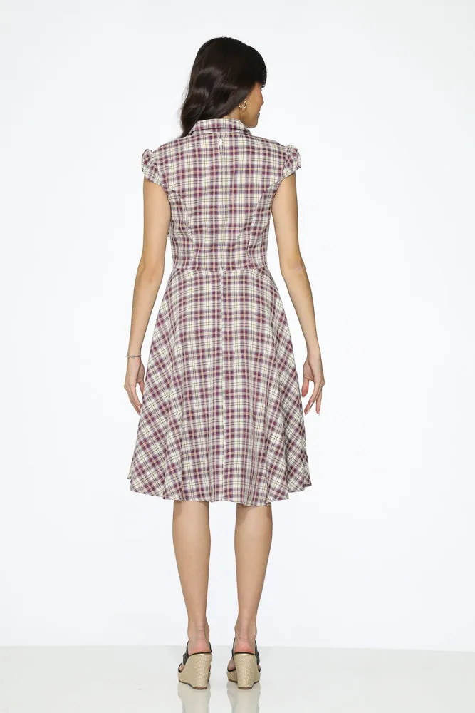 Purple Plaid Swing Dress