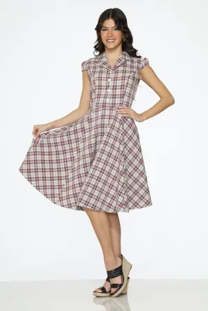 Purple Plaid Swing Dress