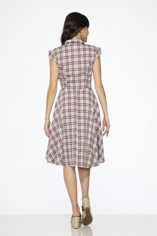 Purple Plaid Swing Dress