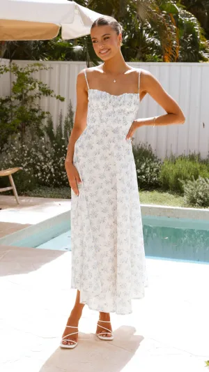 Rahima Maxi Dress - Baby Blue Floral
