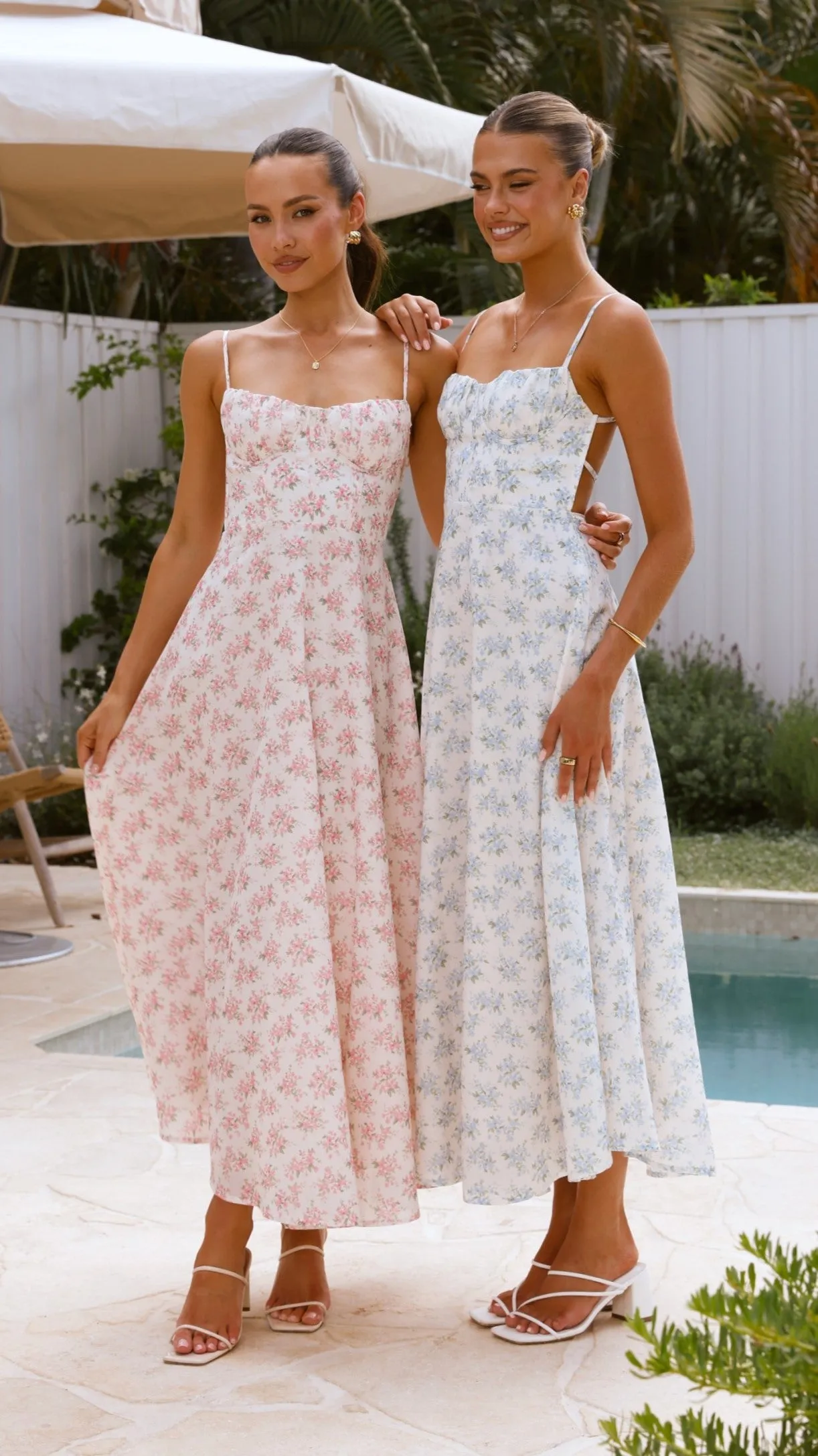 Rahima Maxi Dress - Baby Blue Floral