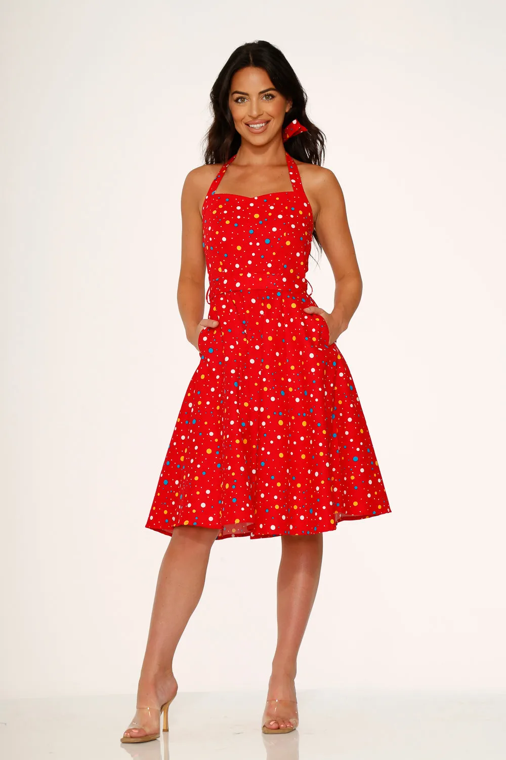 Red Candy Halter Swing Dress