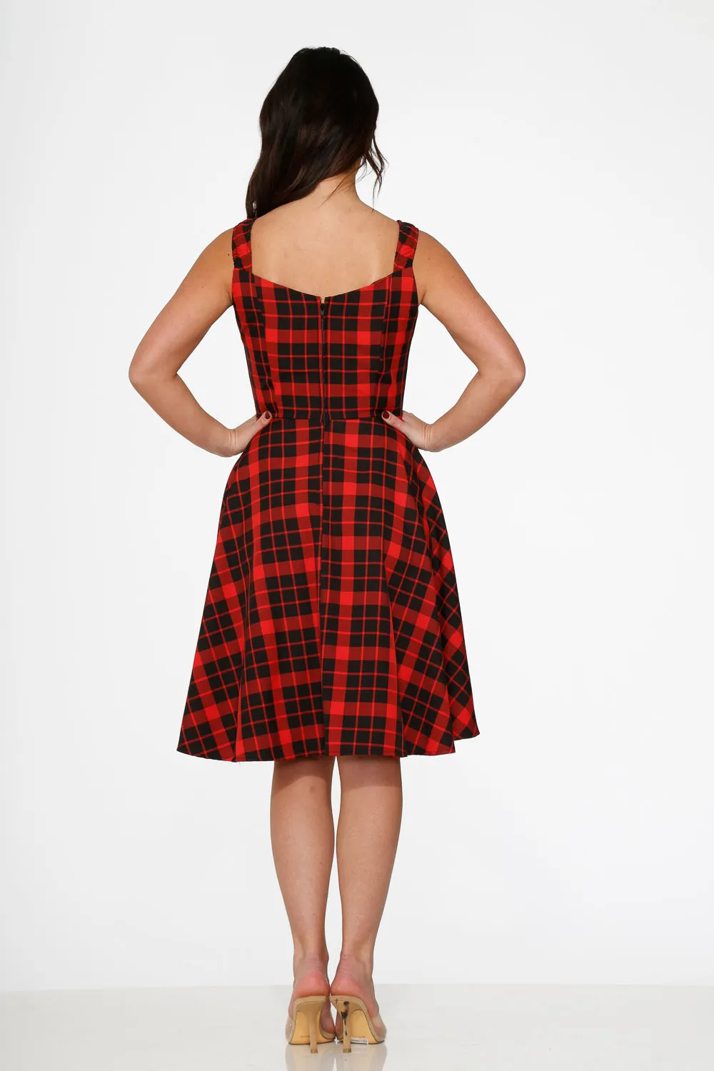 Red Plaid Swing Dress