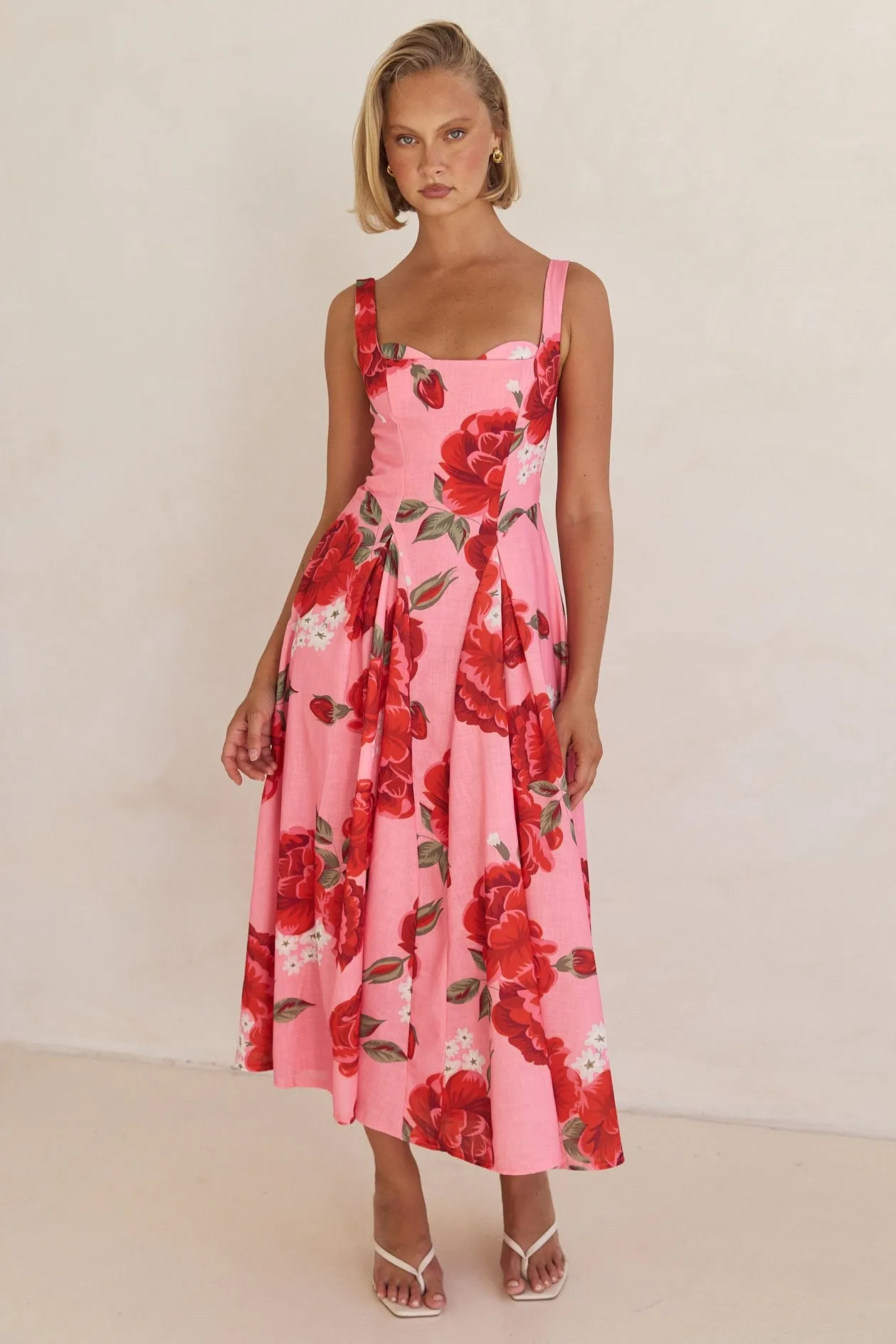 Renata Midi Dress (Pink)