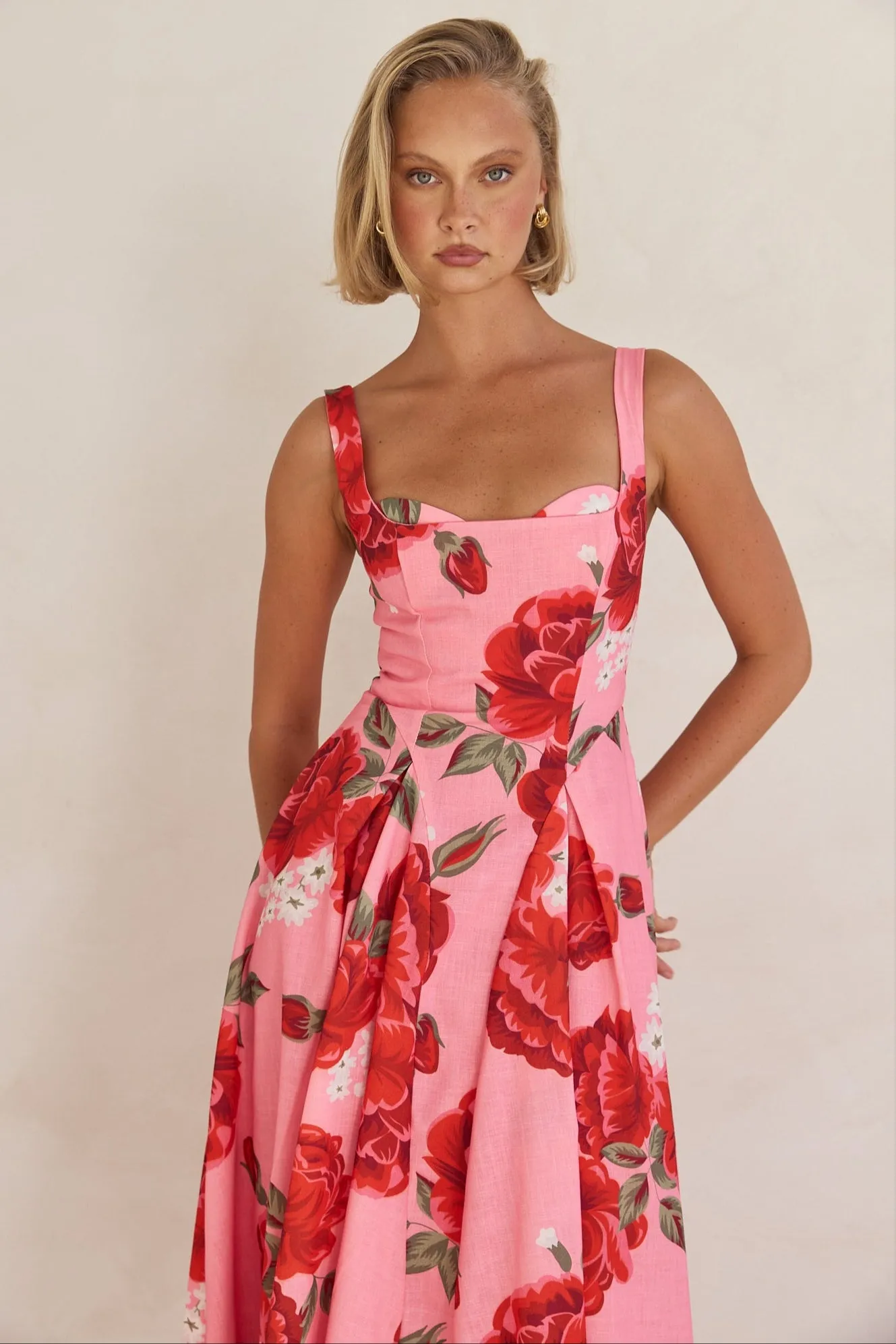 Renata Midi Dress (Pink)