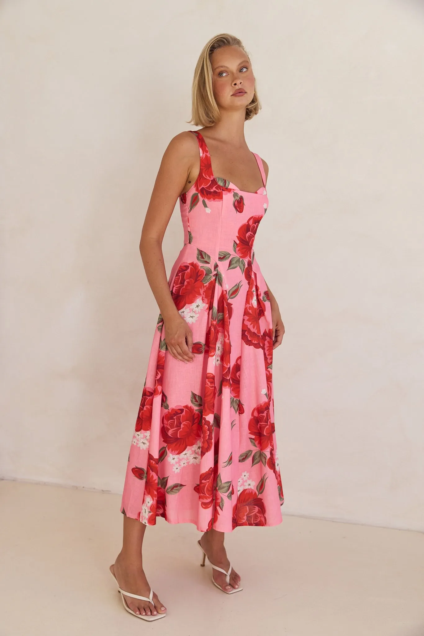 Renata Midi Dress (Pink)