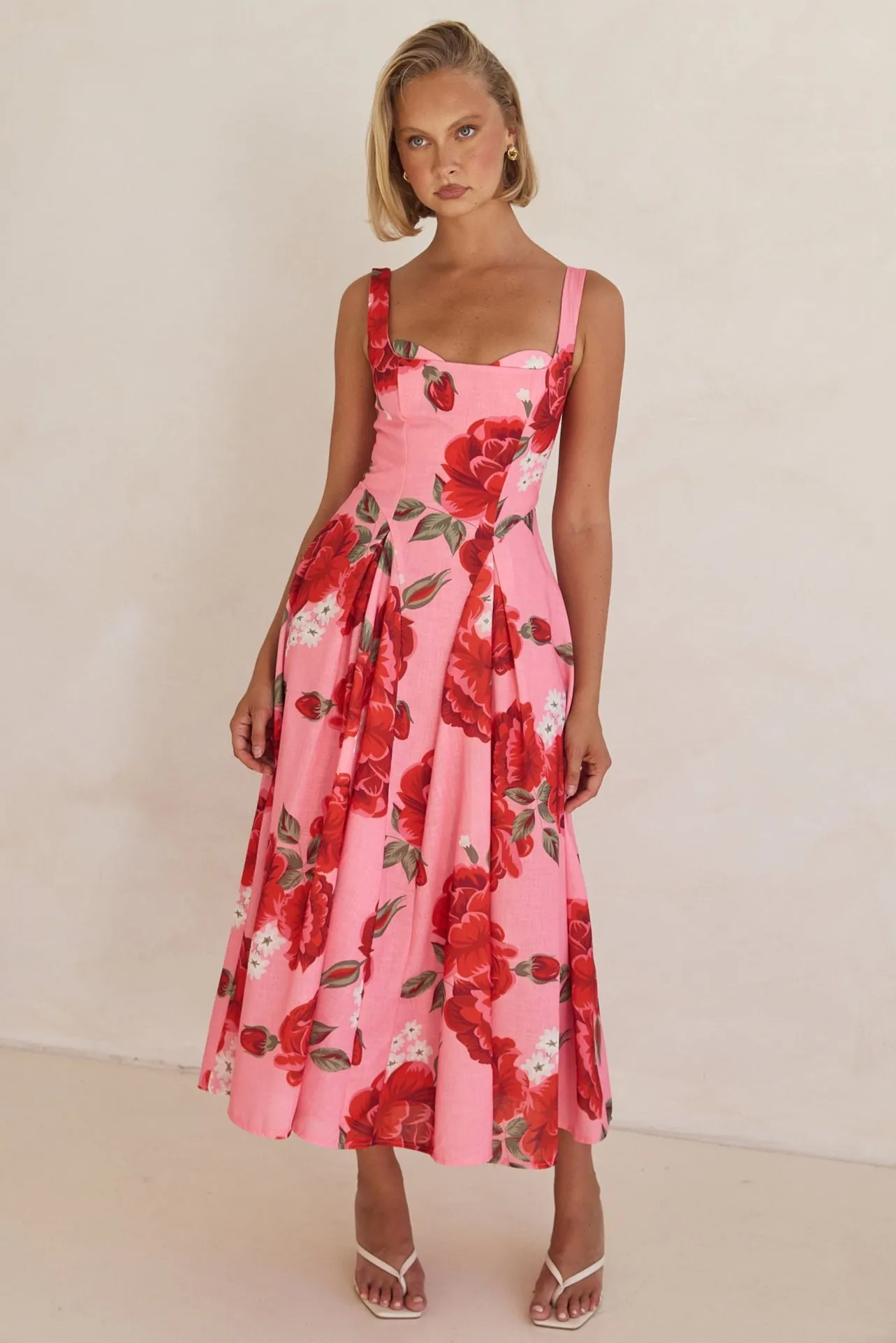 Renata Midi Dress (Pink)