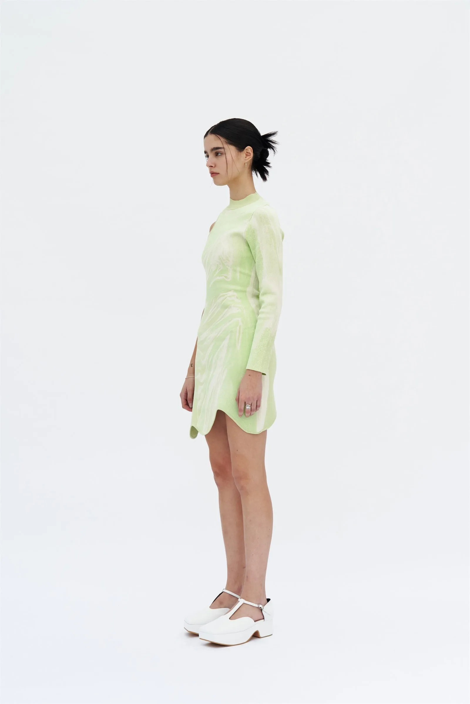 REX ONE SLEEVE WAVY DRESS